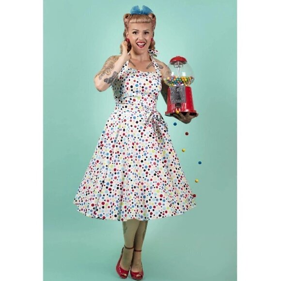 Dolly & Dotty Sophie Dress in Colorful Polka Dots - Picture 1 of 4